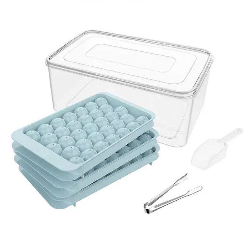 3 Layer Ice Cube Tray Mold Home Ice Compartment Press for Freezer Storage view 2