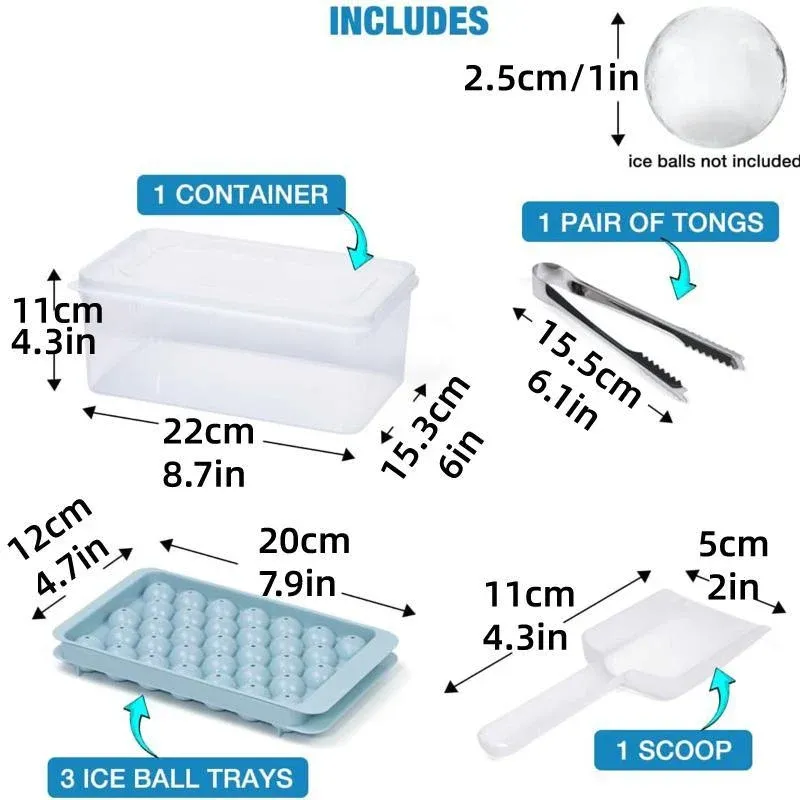 3 Layer Ice Cube Tray Mold Home Ice Compartment Press for Freezer Storage view 3