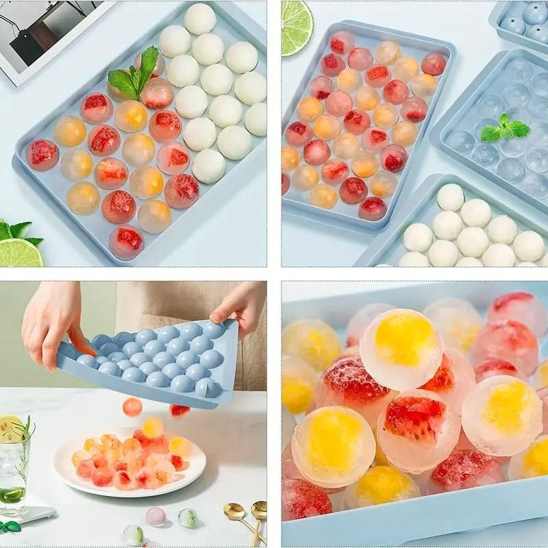 3 Layer Ice Cube Tray Mold Home Ice Compartment Press for Freezer Storage view 8