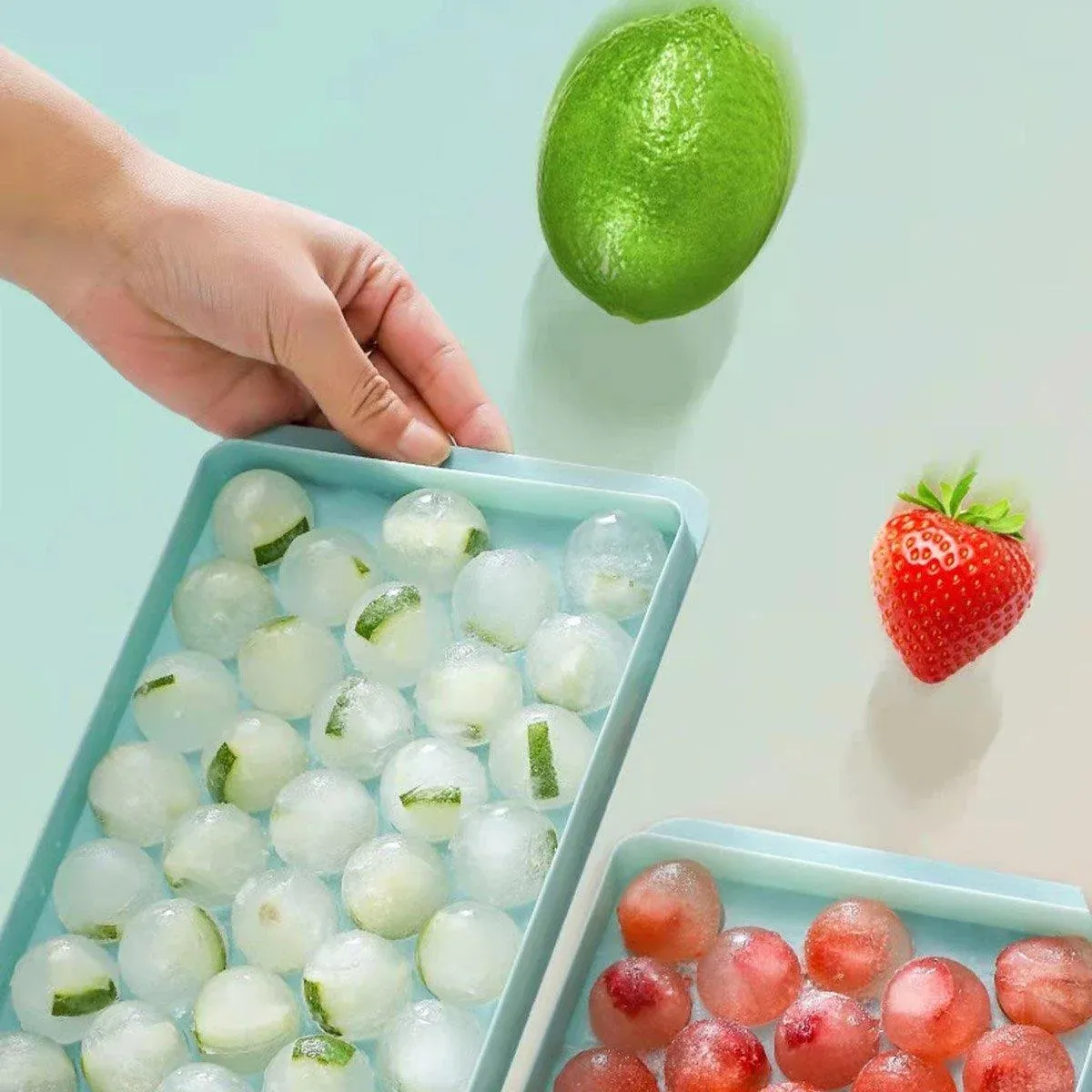 3 Layer Ice Cube Tray Mold Home Ice Compartment Press for Freezer Storage view 10