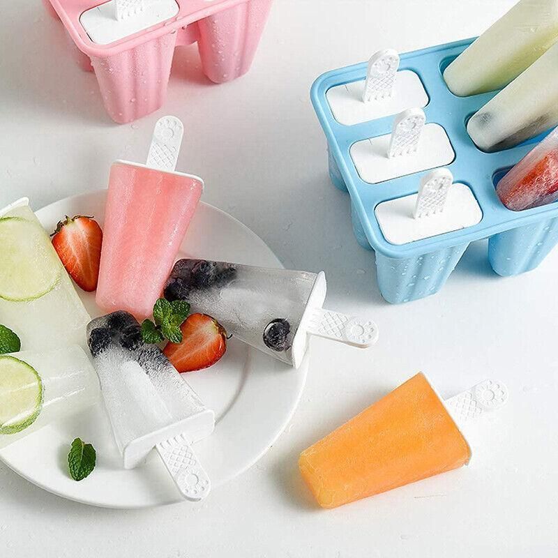 Silicone Ice Cream Mould Block Frozen Molds Icy Pole Jelly Popsicle - Pink-6Grid view 8