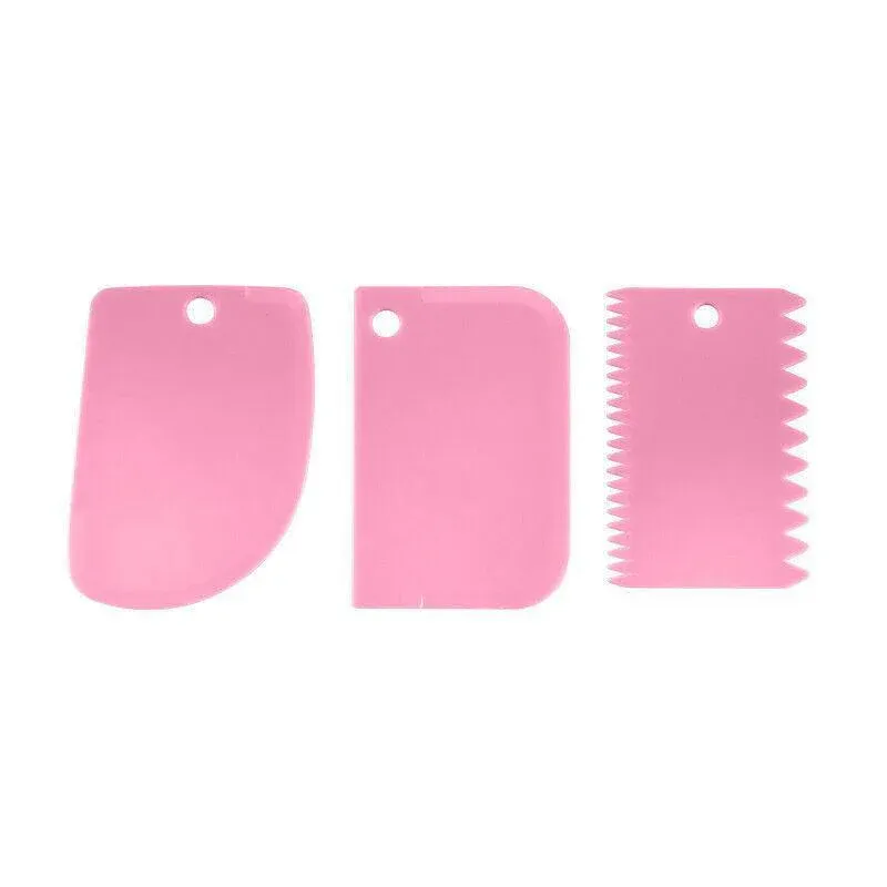 3Pcs Dough Cutter Icing Scraper Kitchen Tool Pastry Bowl Divider Bench Fondant