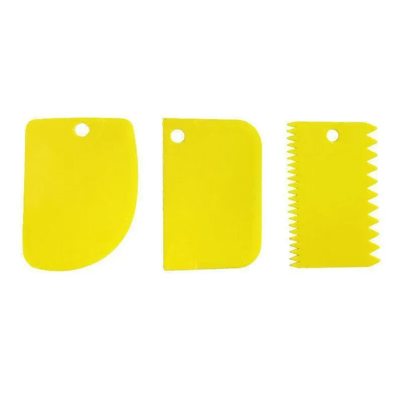 3Pcs Dough Cutter Icing Scraper Kitchen Tool Pastry Bowl Divider Bench Fondant