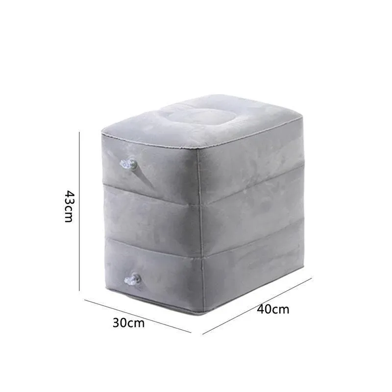 Inflatable Foot Rest Travel Air Pillow Cushion Office Home Leg Footrest Relax view 3