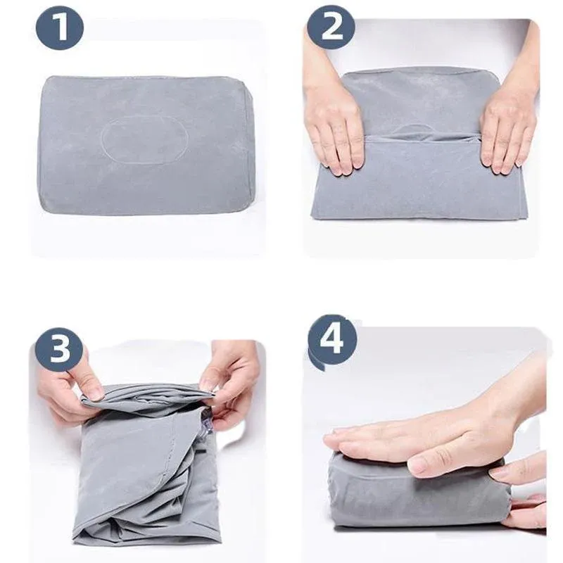 Inflatable Foot Rest Travel Air Pillow Cushion Office Home Leg Footrest Relax view 4
