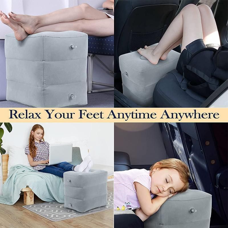 Inflatable Foot Rest Travel Air Pillow Cushion Office Home Leg Footrest Relax view 10
