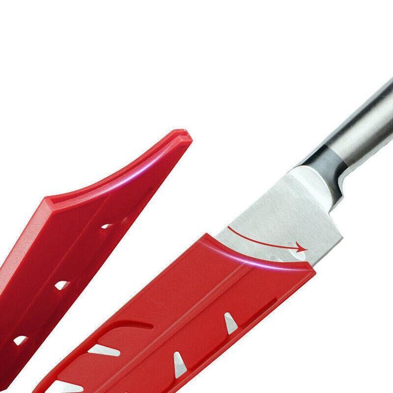 Plastic Knife Sheath Edge Guard Cover Scabbard Slicing Blade Red Protector view 8
