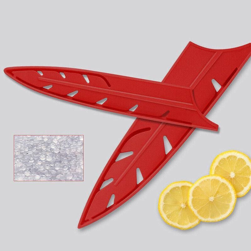 Plastic Knife Sheath Edge Guard Cover Scabbard Slicing Blade Red Protector view 12