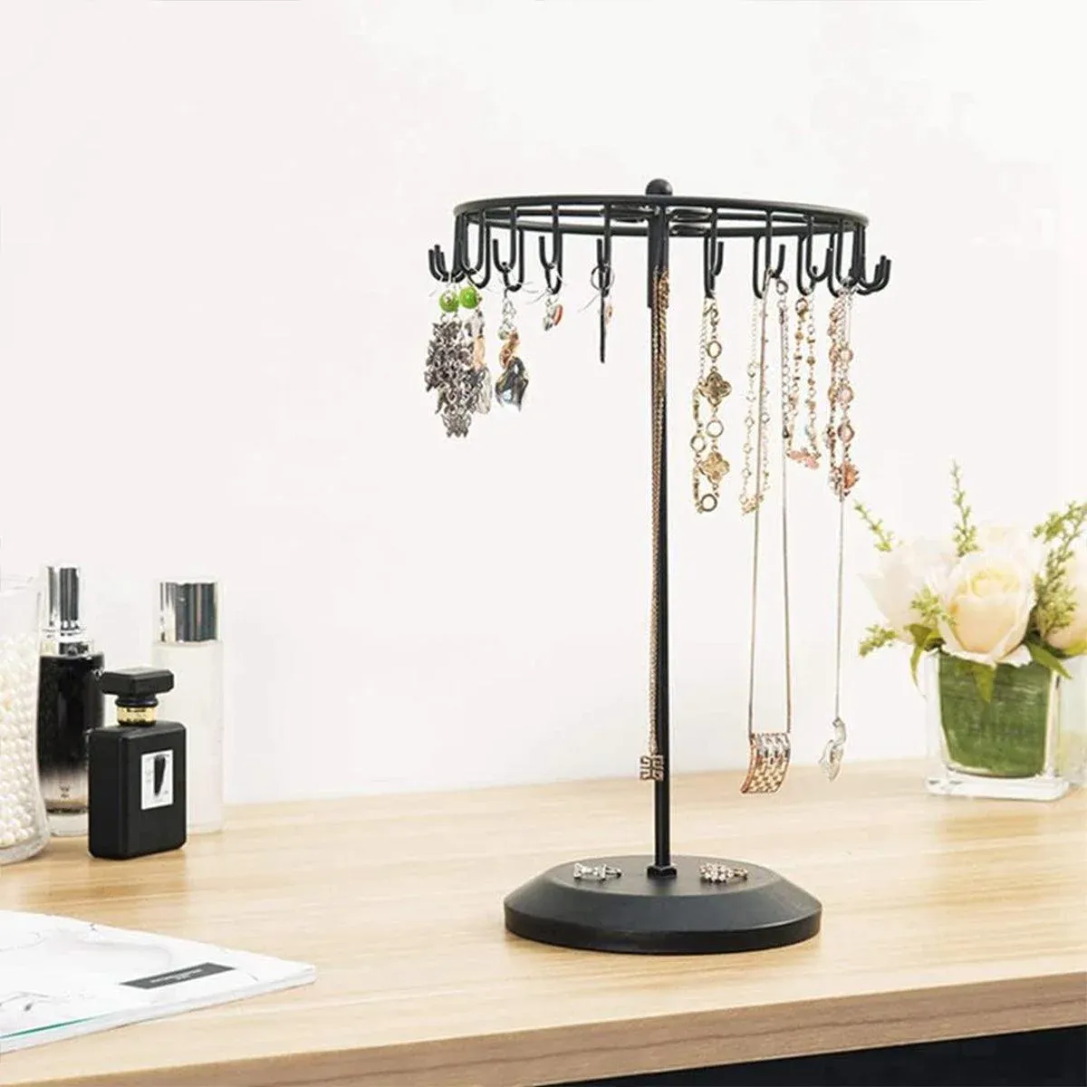 Iron Jewellery Rack Rotating Necklace Display Stand Jewellery Organiser view 5