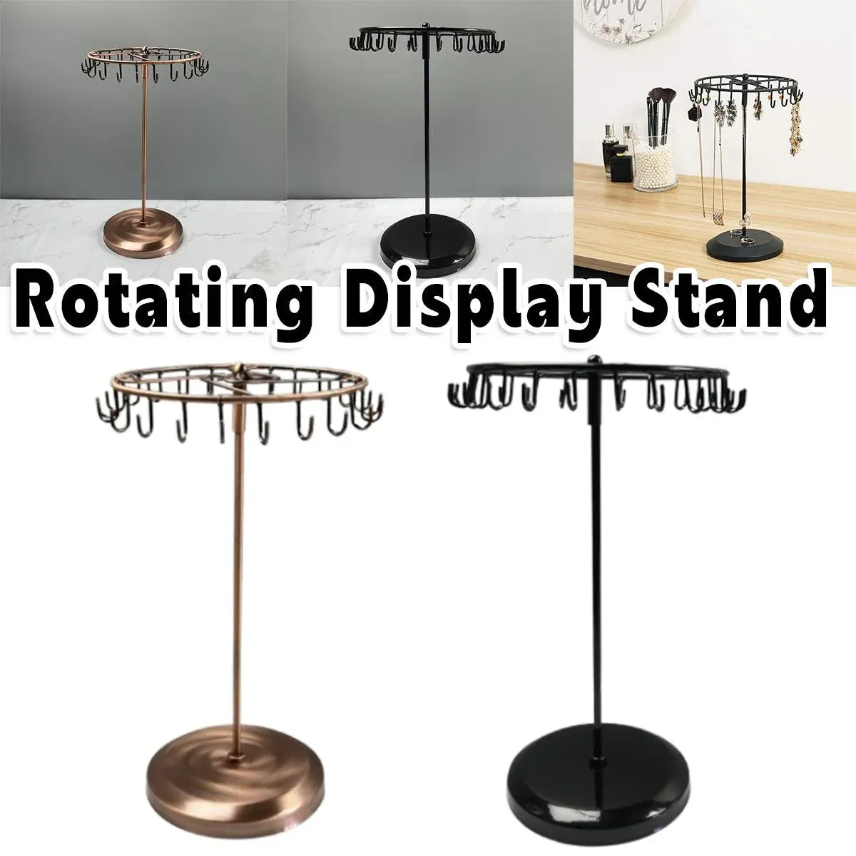 Iron Jewellery Rack Rotating Necklace Display Stand Jewellery Organiser view 15