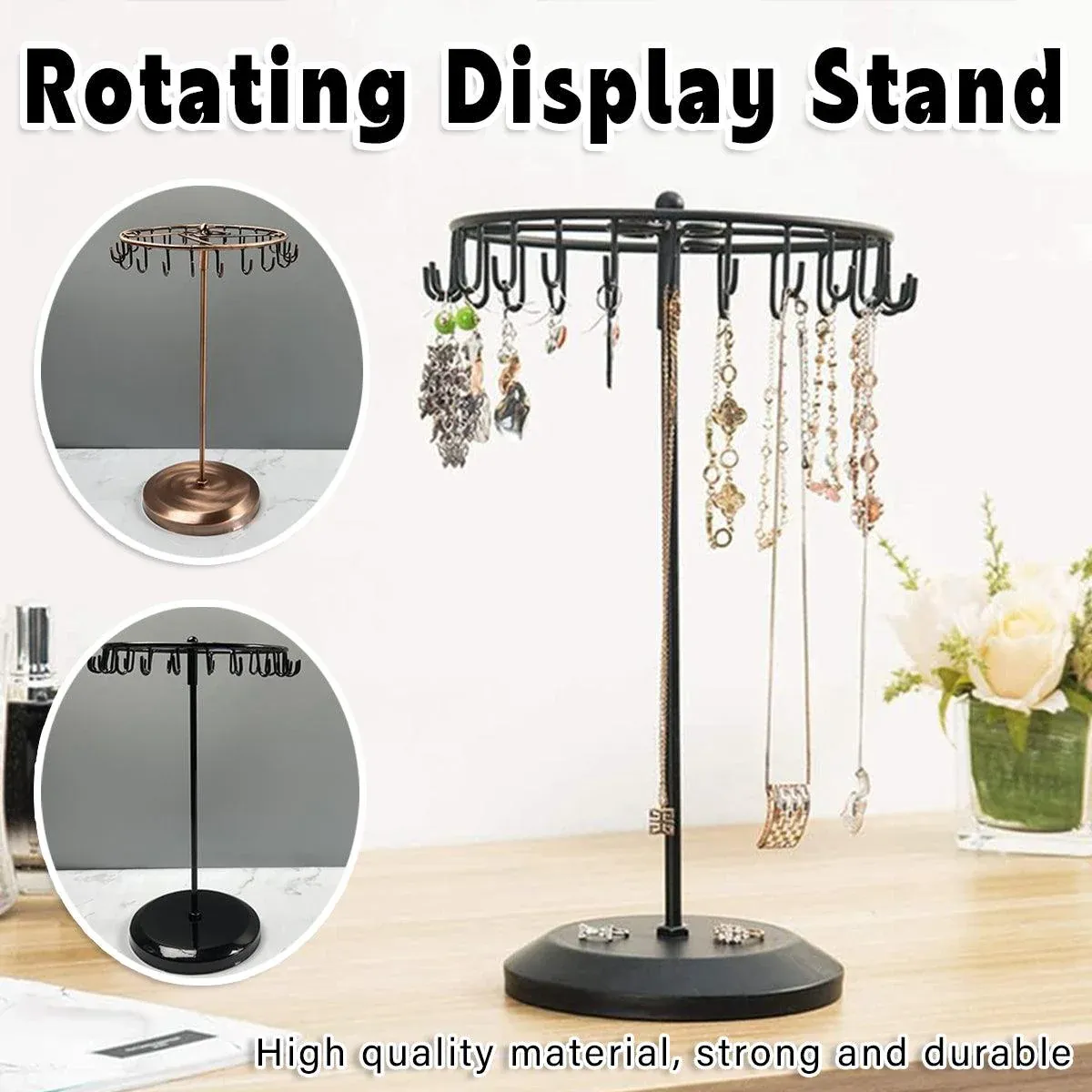 Iron Jewellery Rack Rotating Necklace Display Stand Jewellery Organiser view 2