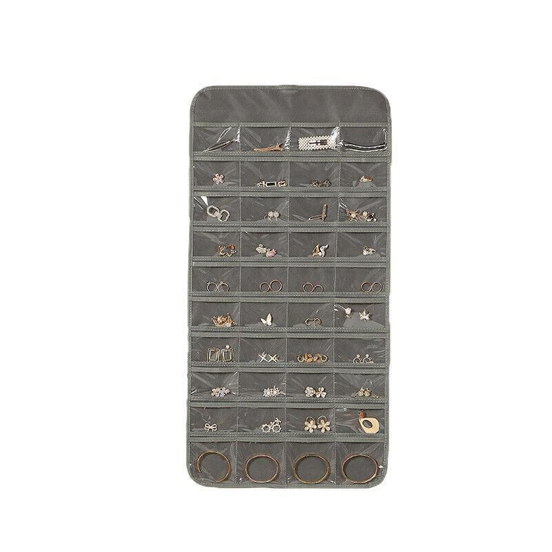 80 Pockets Jewelry Hanging Storage Organizer Holder Earring Display Pouch Bag — image 1