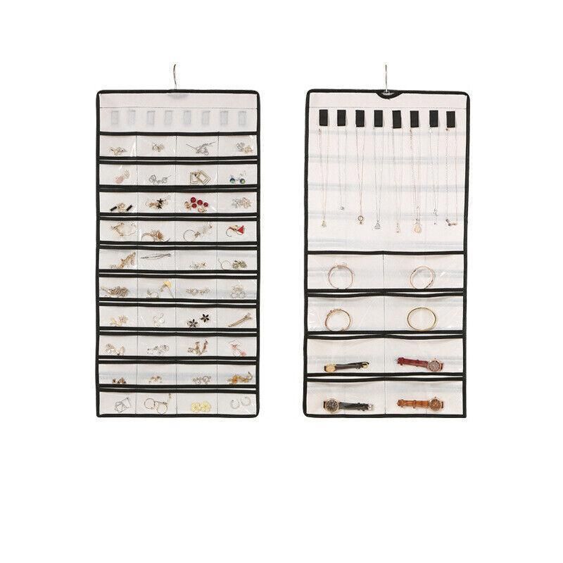 80 Pockets Jewelry Hanging Storage Organizer Holder Earring Display Pouch Bag view 14