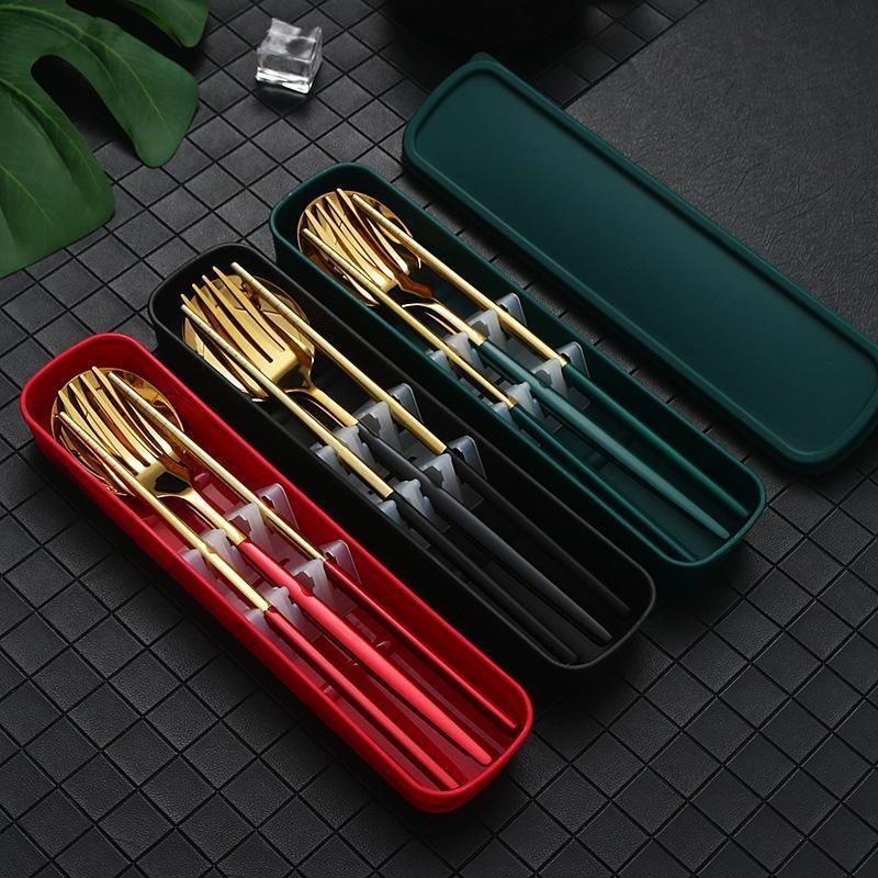 5PC Stainless Steel Portable Cutlery Set - Fork Spoon for Travel & Picnic - Blue view 4