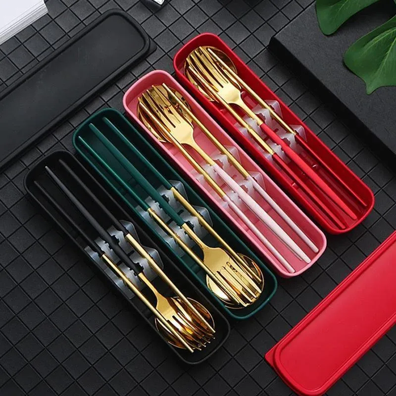 5PC Stainless Steel Portable Cutlery Set - Fork Spoon for Travel & Picnic - Blue view 7