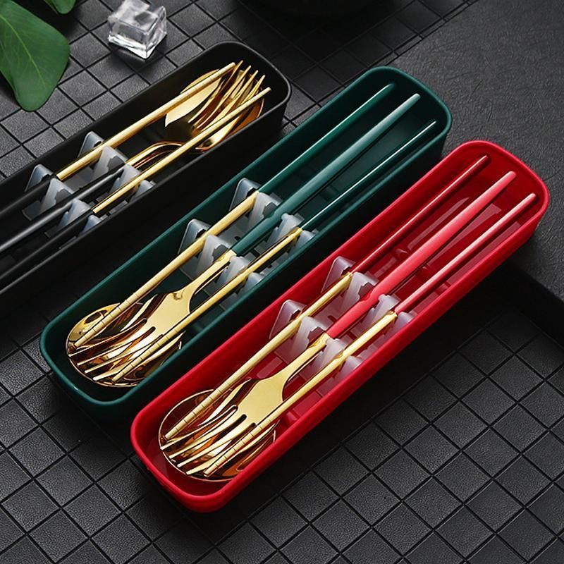 5PC Stainless Steel Portable Cutlery Set - Fork Spoon for Travel & Picnic - Blue view 8