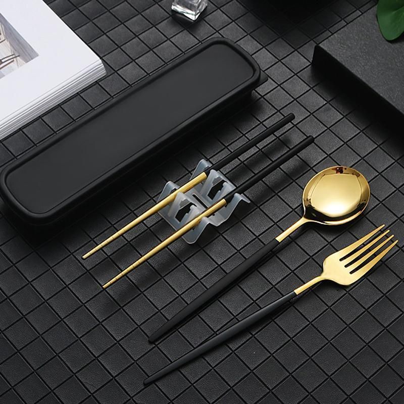 5PC Stainless Steel Portable Cutlery Set - Fork Spoon for Travel & Picnic - Blue view 9