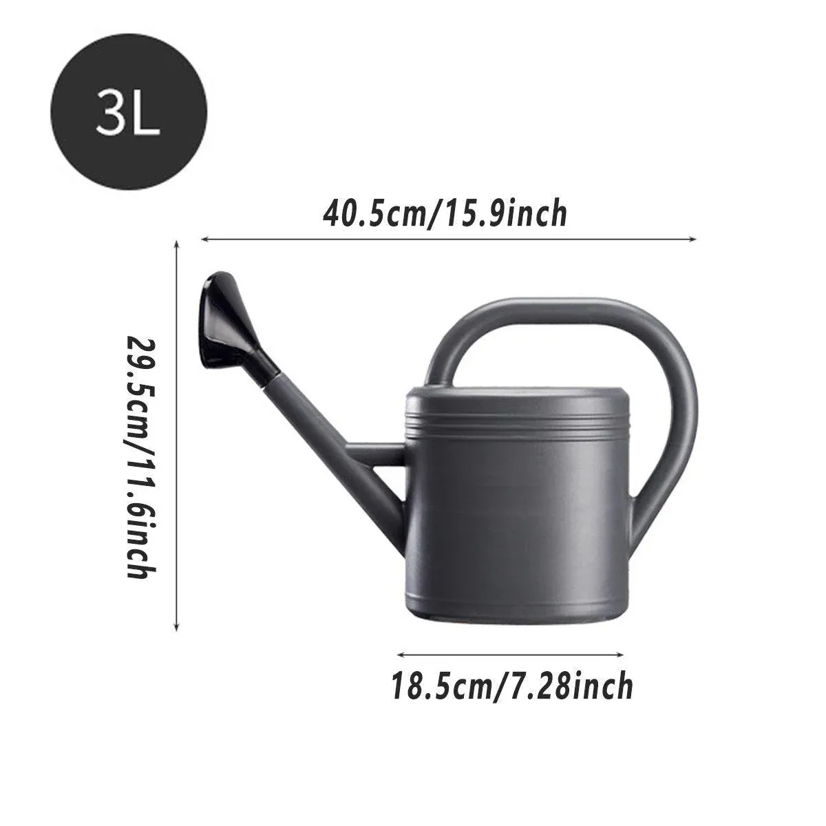 3L Gray Retro Watering Can Long Spout Large Capacity Shower Kettle for Garden view 3