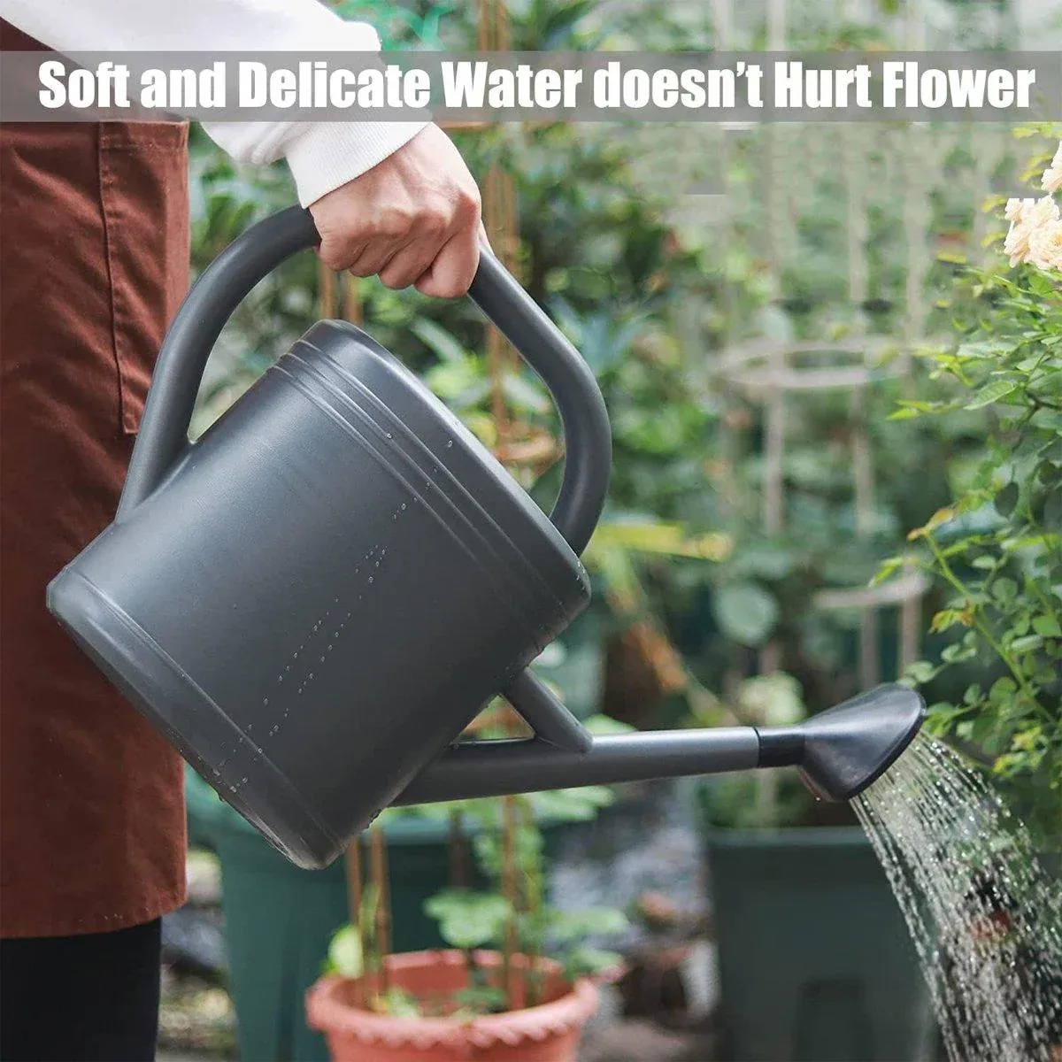3L Gray Retro Watering Can Long Spout Large Capacity Shower Kettle for Garden view 7