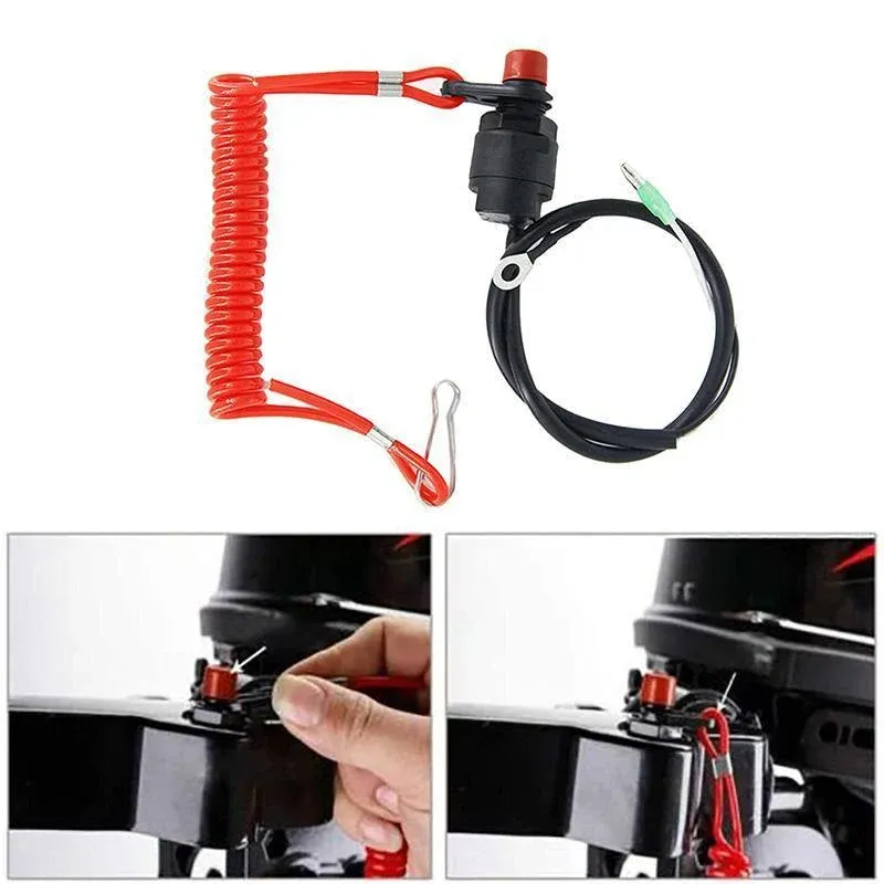 Boat Outboard Engine Motor Kill Stop Switch Emergency Tether Lanyard For Yamaha view 8