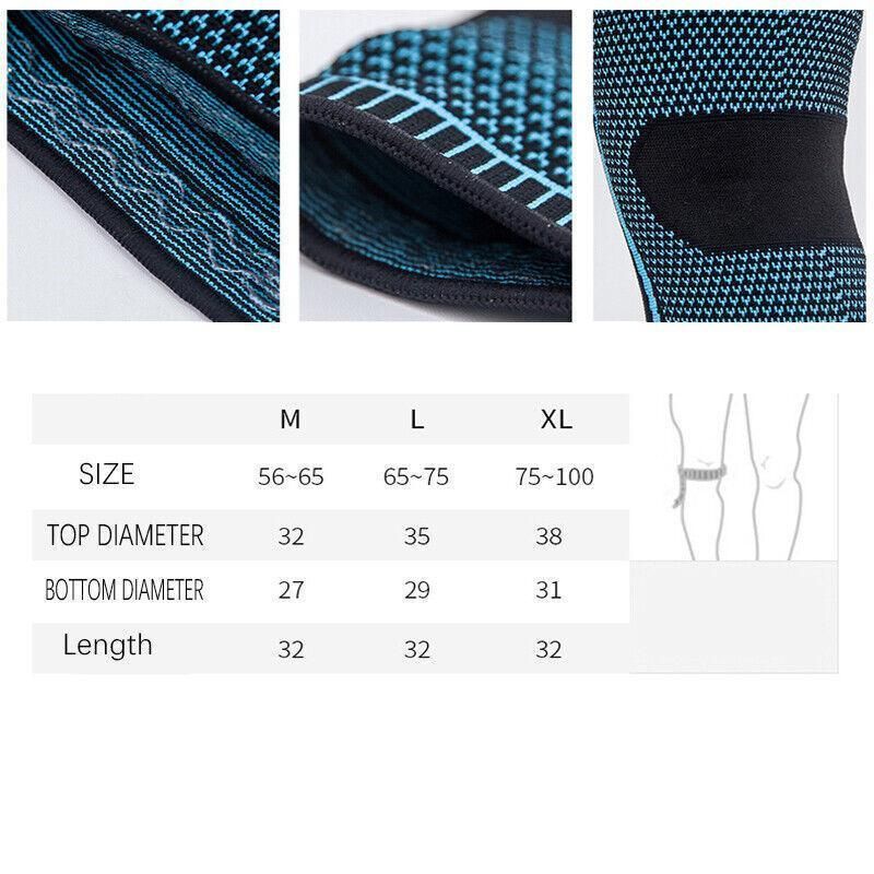 Blue Knee Brace Knee Compression Sleeve Professional Sports Silicone Knee view 12