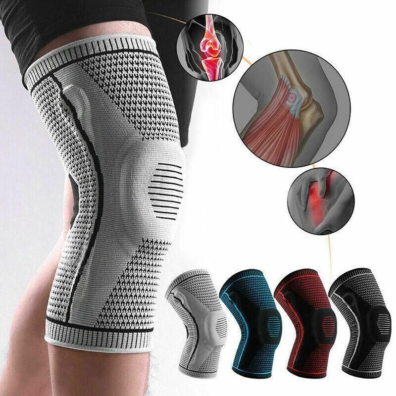 Red Knee Brace Knee Compression Sleeve Professional Sports Silicone Knee view 4