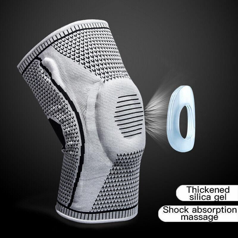 Red Knee Brace Knee Compression Sleeve Professional Sports Silicone Knee view 8