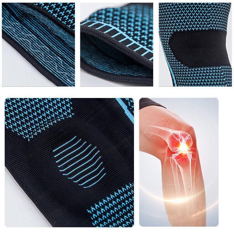 Red Knee Brace Knee Compression Sleeve Professional Sports Silicone Knee view 11