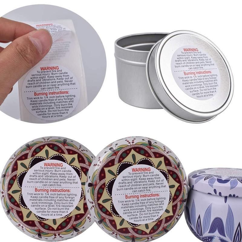 500PCS Candle Warning Labels Roll Round Stickers for Jars Wax Melts Containers view 9