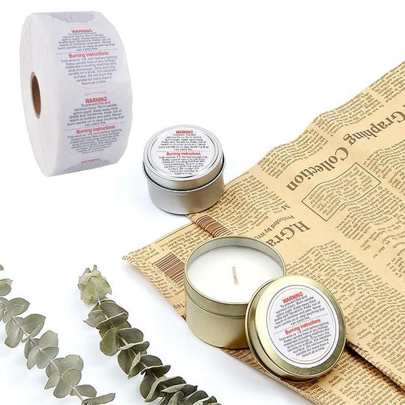 500PCS Candle Warning Labels Roll Round Stickers for Jars Wax Melts Containers view 10