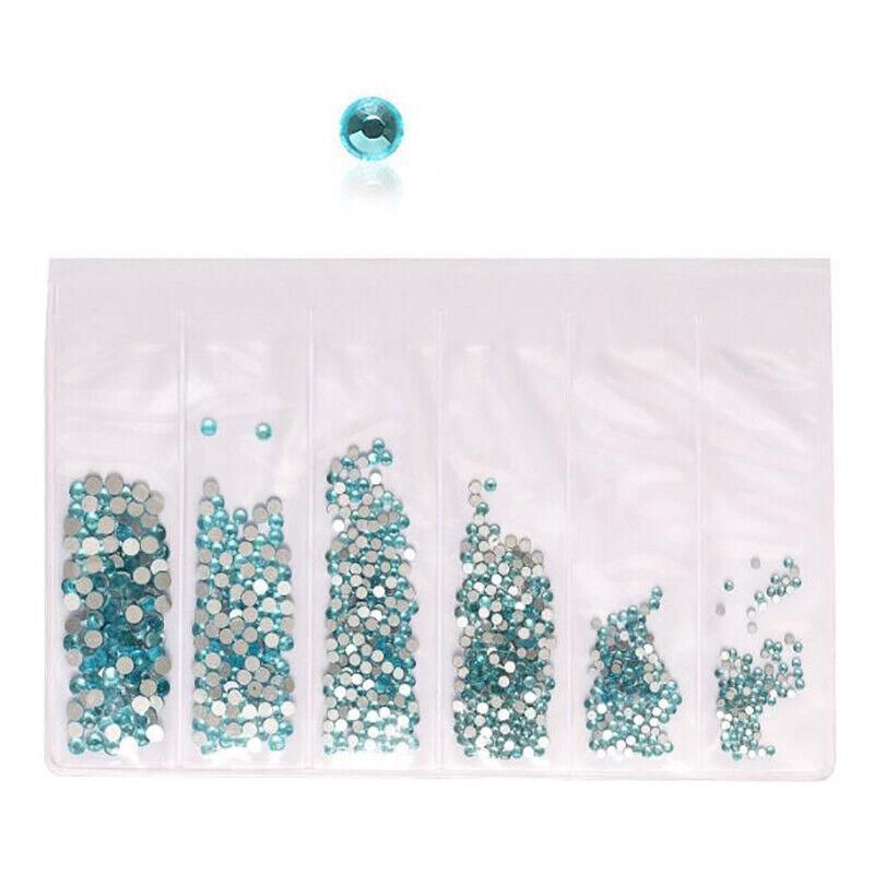 1440Pcs Glitter Rhinestones Crystal Clear Flat Bottom Glass Nail Art Nail