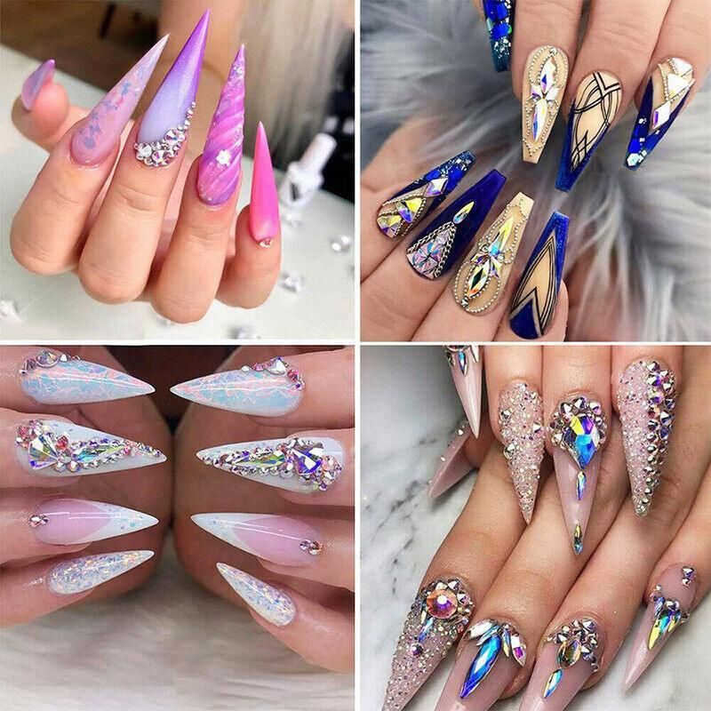 1440Pcs Glitter Rhinestones Crystal Clear Flat Bottom Glass Nail Art Nail view 5