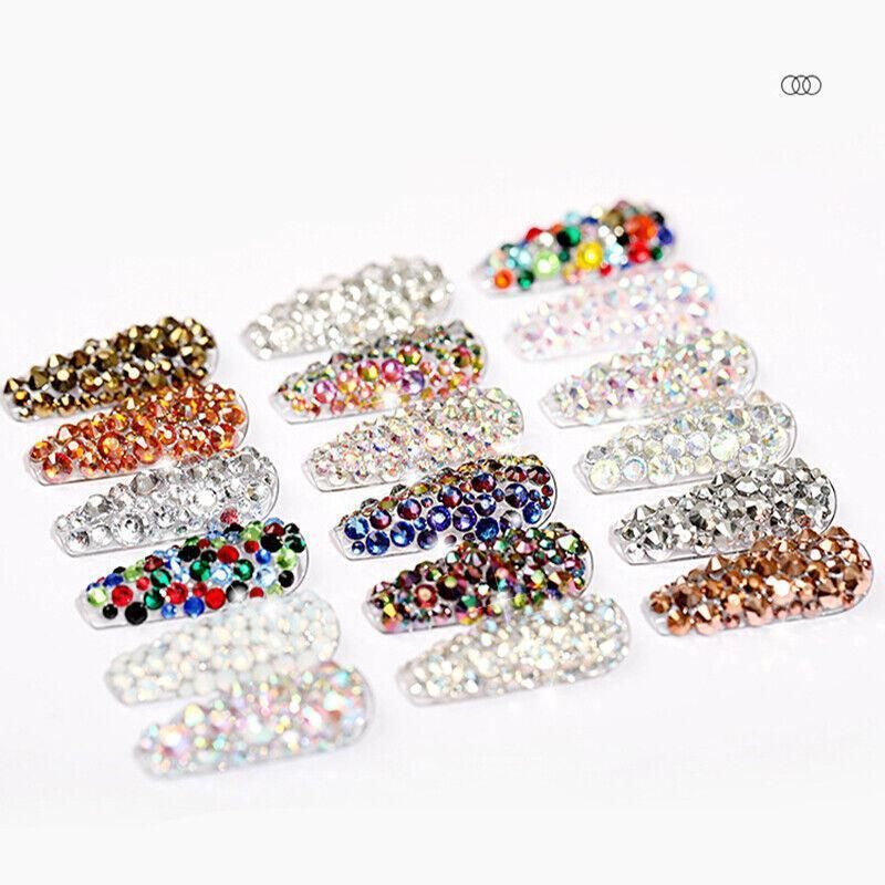 1440Pcs Glitter Rhinestones Crystal Clear Flat Bottom Glass Nail Art Nail view 6