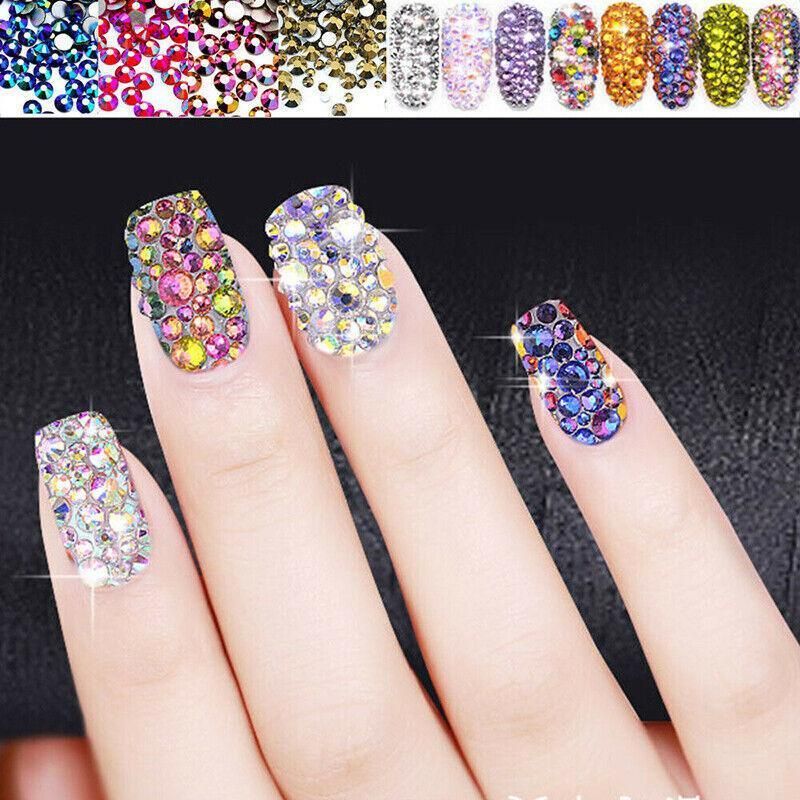 1440Pcs Glitter Rhinestones Crystal Clear Flat Bottom Glass Nail Art Nail view 11