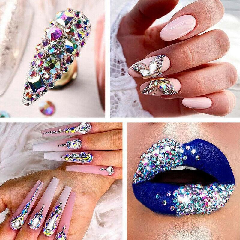 1440Pcs Glitter Rhinestones Crystal Clear Flat Bottom Glass Nail Art Nail view 12