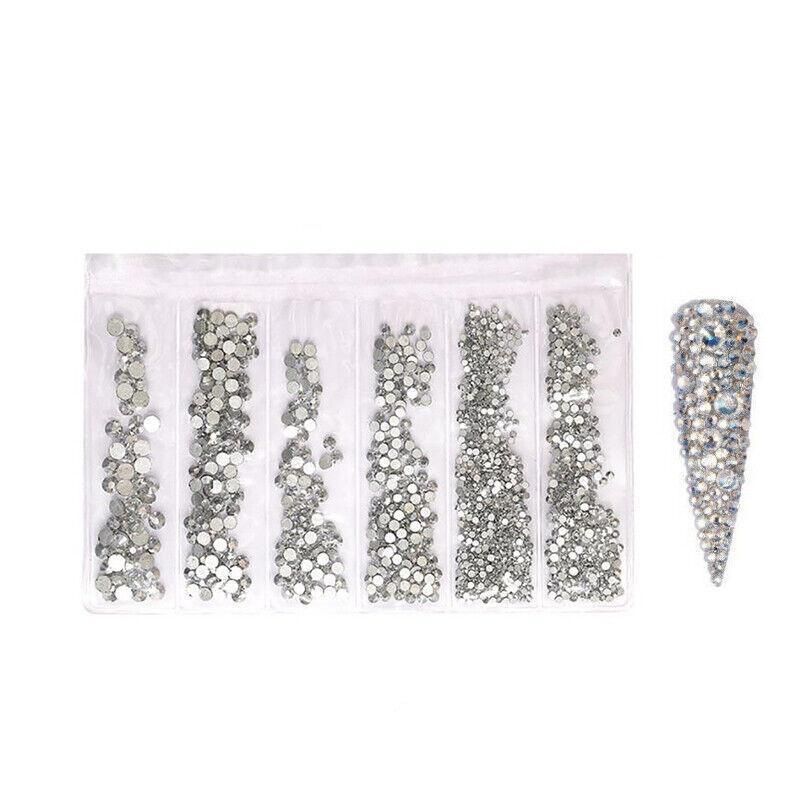 1440Pcs Glitter Rhinestones Crystal Clear Flat Bottom Glass Nail Art Nail view 13