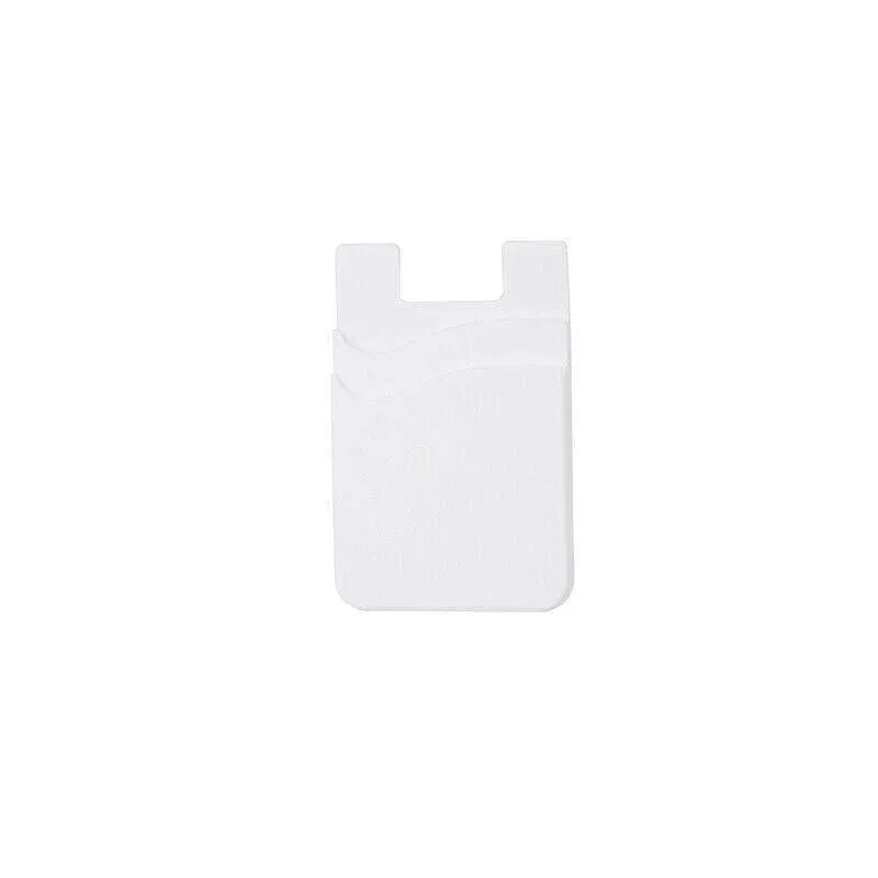 Silicone Phone Card Holder Double Layer Adhesive Wallet with 3M Backing - White — image 1