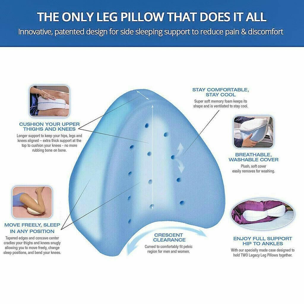 Knee Support Ergonomic Memory Foam Leg Pillow Cushion Washable Cover view 5