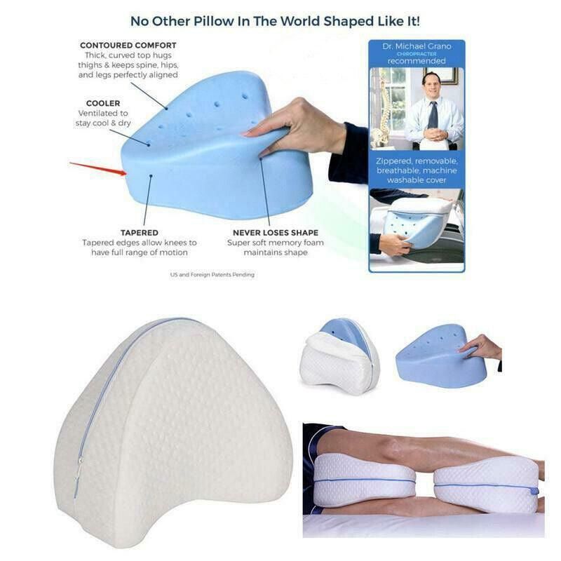 Knee Support Ergonomic Memory Foam Leg Pillow Cushion Washable Cover view 6