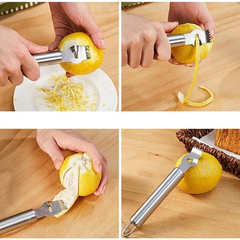Lemon Zester Grater Knife Tool Stainless Steel with Channel Garnish Citrus view 7