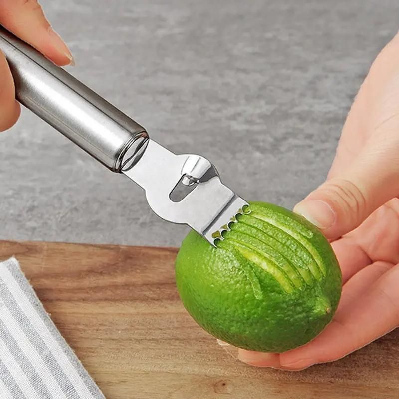 Lemon Zester Grater Knife Tool Stainless Steel with Channel Garnish Citrus view 10