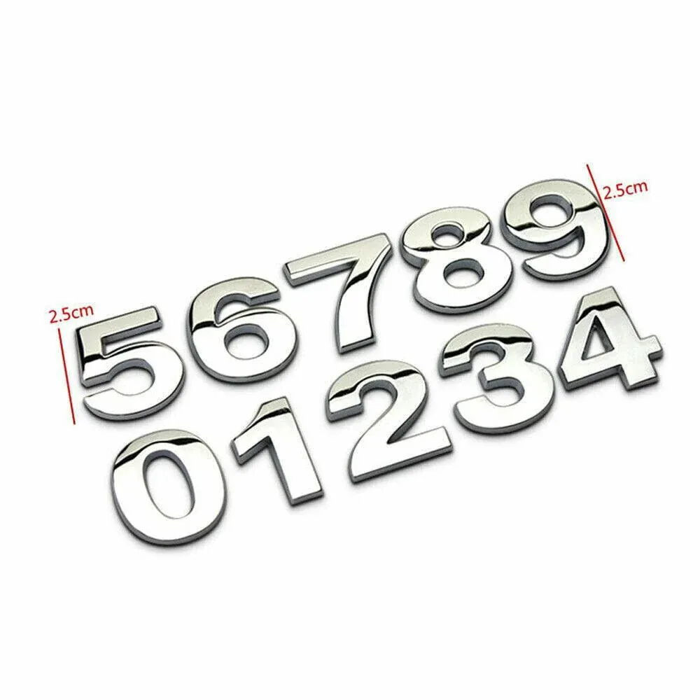 A-Z Alphabet Letters Car Sticker Self Adhesive Auto Badge Emblem 3D Chrome view 8