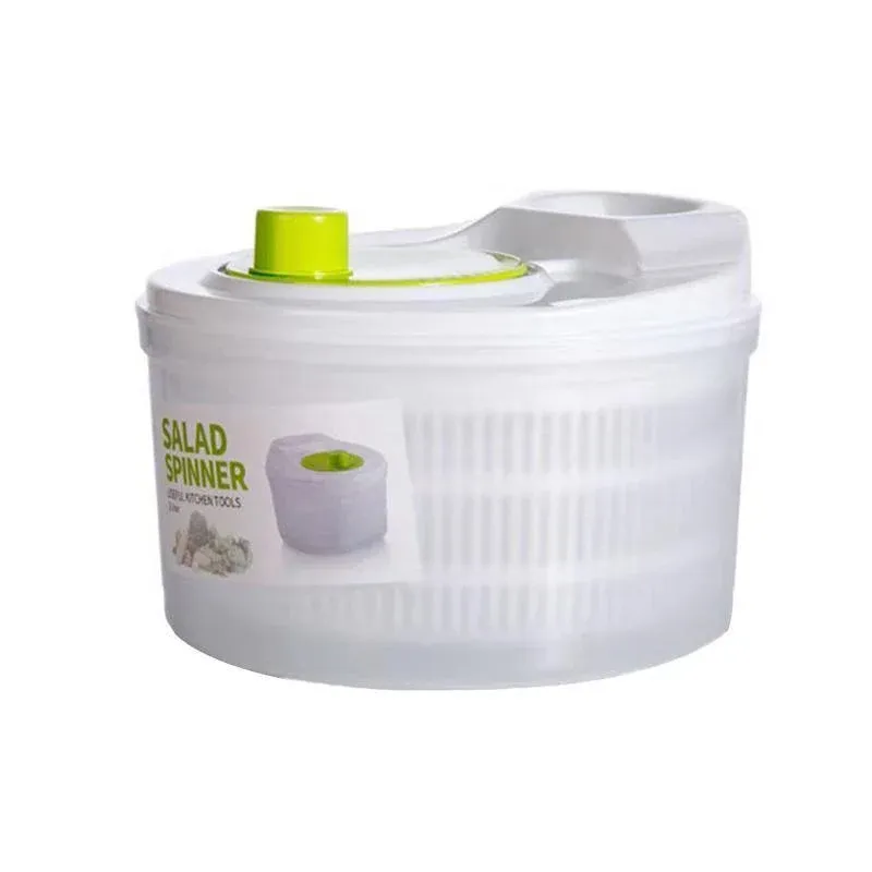 Large Salad Spinner 3L Vegetable Washer Dryer Bowl for Lettuce Spinach Broccoli view 2