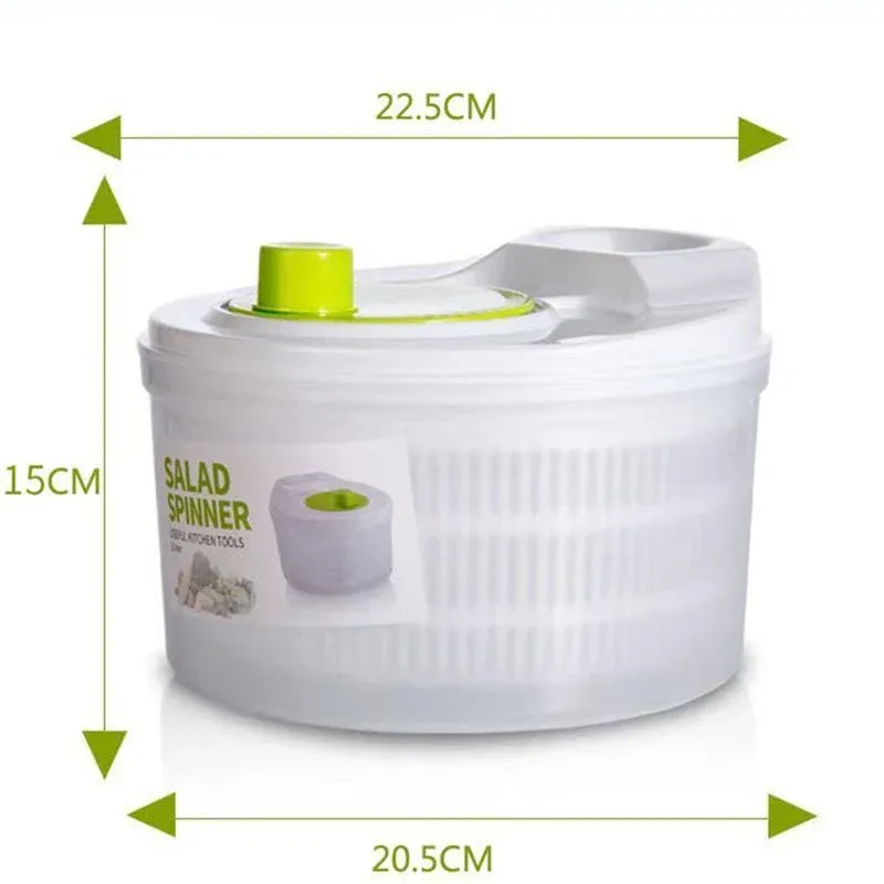 Large Salad Spinner 3L Vegetable Washer Dryer Bowl for Lettuce Spinach Broccoli view 4
