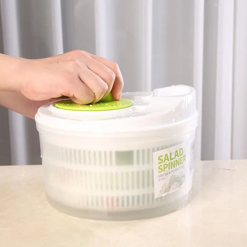 Large Salad Spinner 3L Vegetable Washer Dryer Bowl for Lettuce Spinach Broccoli view 6