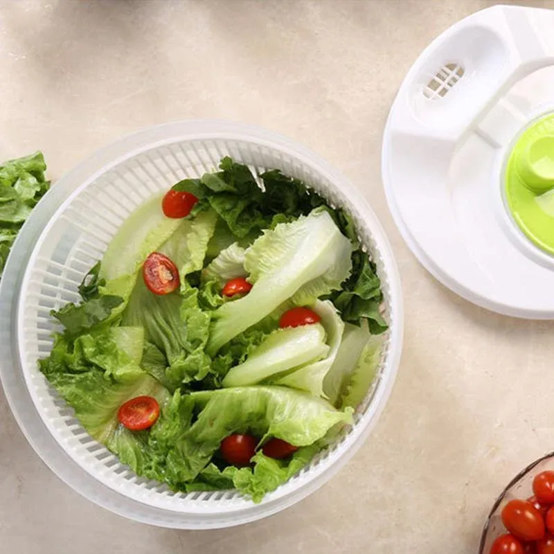 Large Salad Spinner 3L Vegetable Washer Dryer Bowl for Lettuce Spinach Broccoli view 12