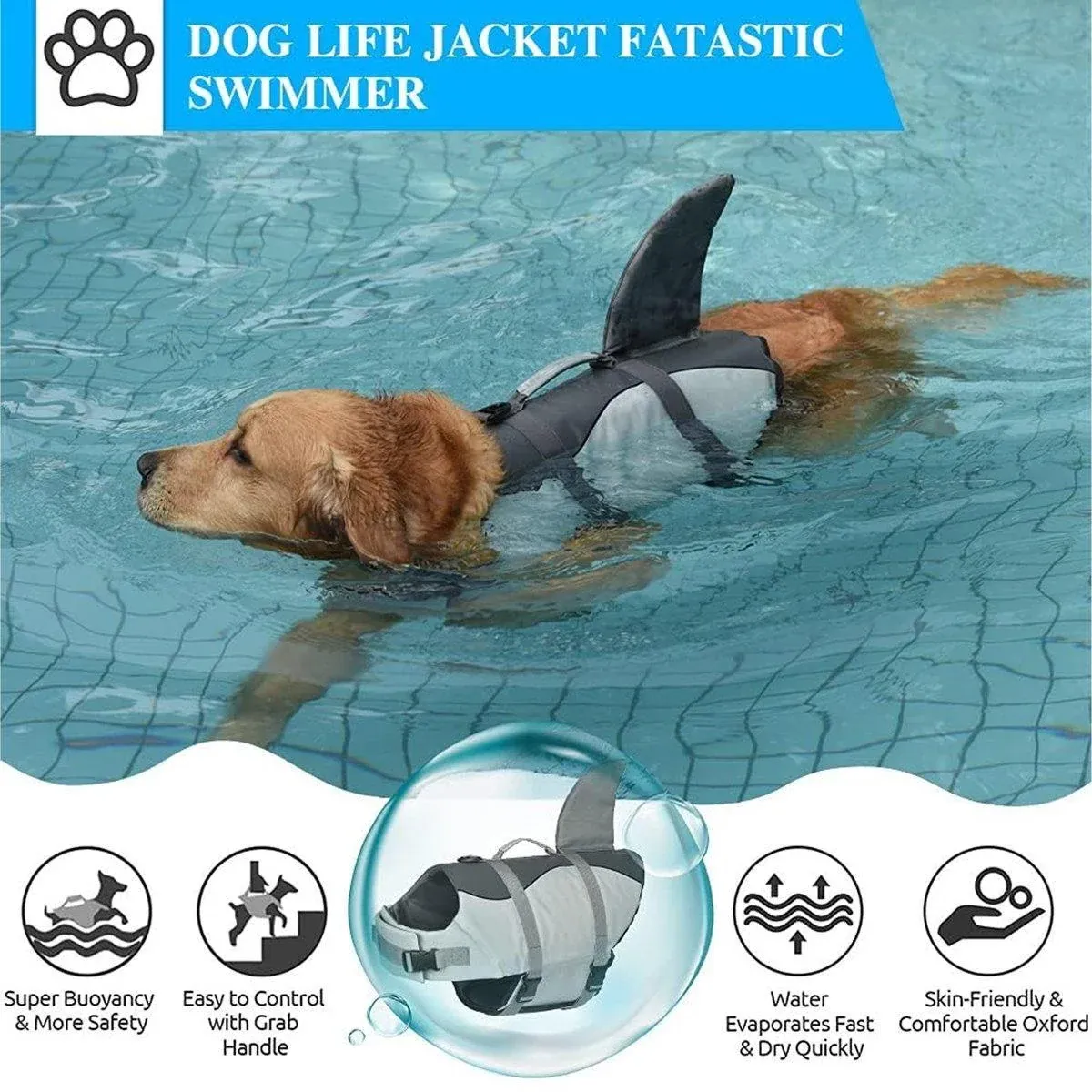 Pet Life Jacket Dog Swim Vest Outdoor Water Gear for Summer Swimming view 10
