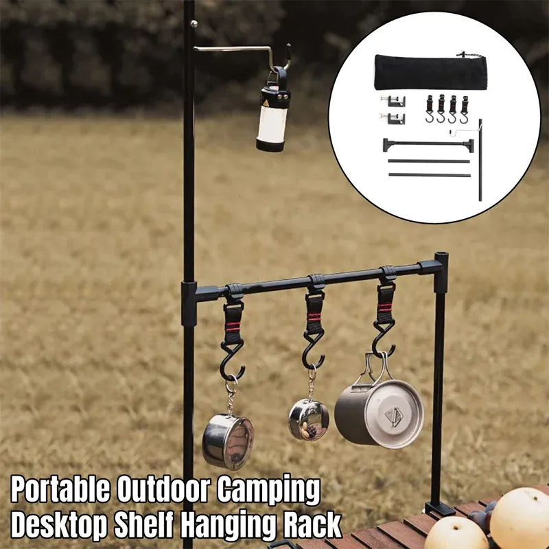 Outdoor Camping Hanging Rack Desktop Shelf Table Side Storage Camping Organizer view 12