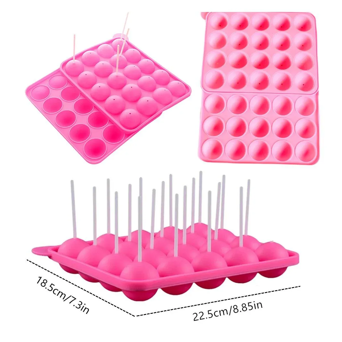 2pcs 20 Holes Round Silicone Moulds for Lollipop Candy Making Baking Tools view 3