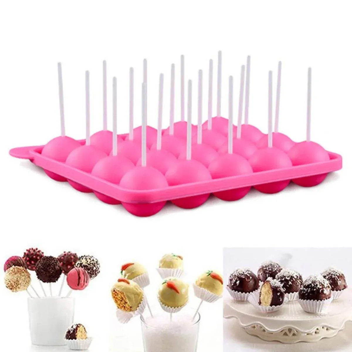 2pcs 20 Holes Round Silicone Moulds for Lollipop Candy Making Baking Tools view 4
